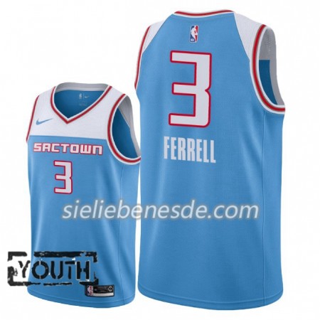 Kinder NBA Sacramento Kings Trikot Yogi Ferrell 3 2018-19 Nike City Edition Blau Swingman